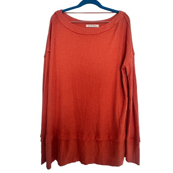 We The Free North Shore Thermal Waffle Knit Tunic orange Small - Picture 2 of 9